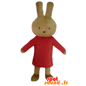 マスコットのウサギ の 赤い服を着茶色のウサギのマスコットのぬいぐるみ 色変更 変化なし 切る L 180 190センチ 撮影に最適 番号 服とは 写真にある場合 番号 付属品 番号