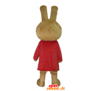 マスコットのウサギ の 赤い服を着茶色のウサギのマスコットのぬいぐるみ 色変更 変化なし 切る L 180 190センチ 撮影に最適 番号 服とは 写真にある場合 番号 付属品 番号
