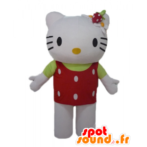 Hello Kitty maskot med en rød top med hvide prikker - Spotsound