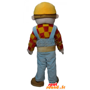 Trabalhador Mascot, carpinteiro no equipamento colorido - MASFR23563 - Mascotes humanos