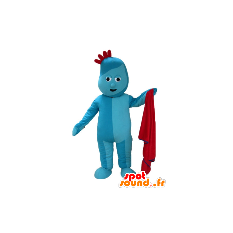 Maskot modré muž s červeným hřebenem - MASFR23603 - Neutajované Maskoti