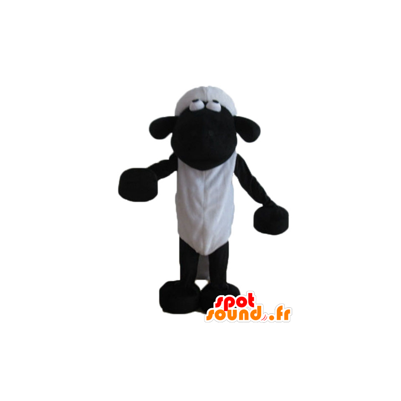 Mascot Shaun beroemde zwarte en witte schapen cartoon - MASFR23614 - Celebrities Mascottes