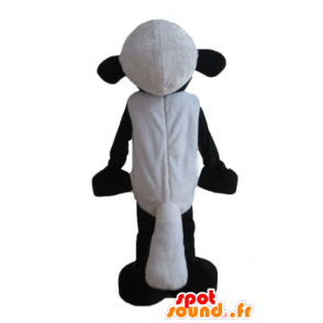 Mascotte de Shaun, célèbre mouton noir et blanc de dessin animé - MASFR23614 - Mascottes Personnages célèbres