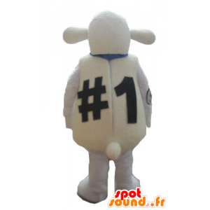 Big white sheep mascot, very funny and original - MASFR23693 - Mascots famous characters