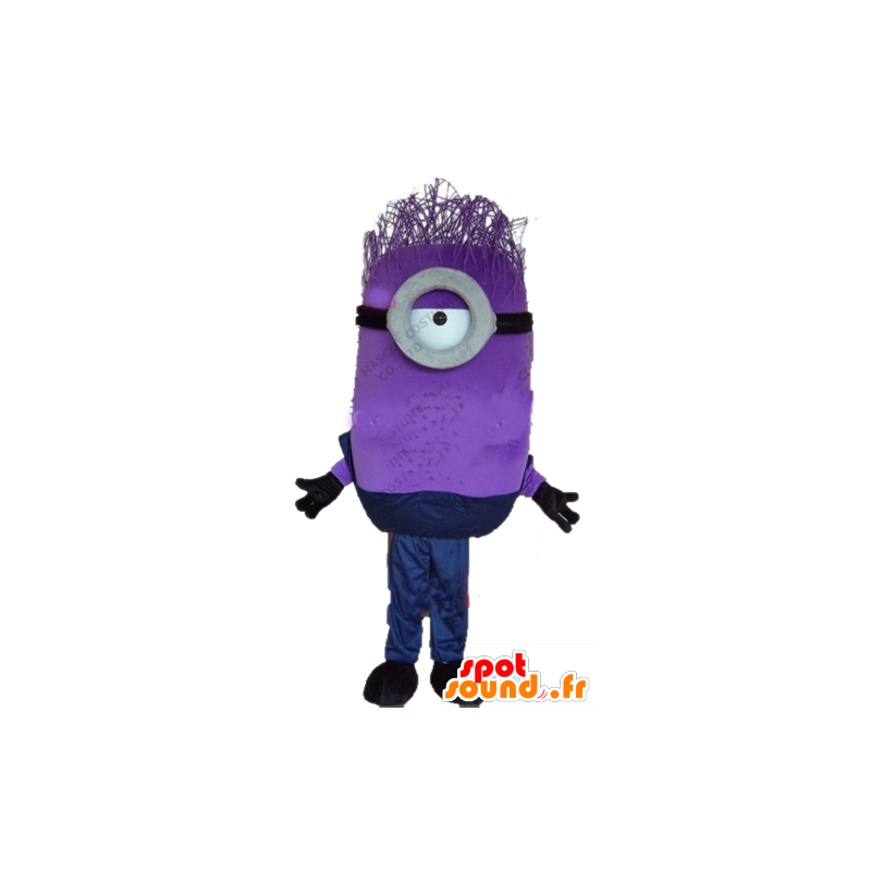 Purple Minion maskot, karaktär av mig, ful och otäck -