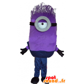 Purple Minion maskot, karaktär av mig, ful och otäck -