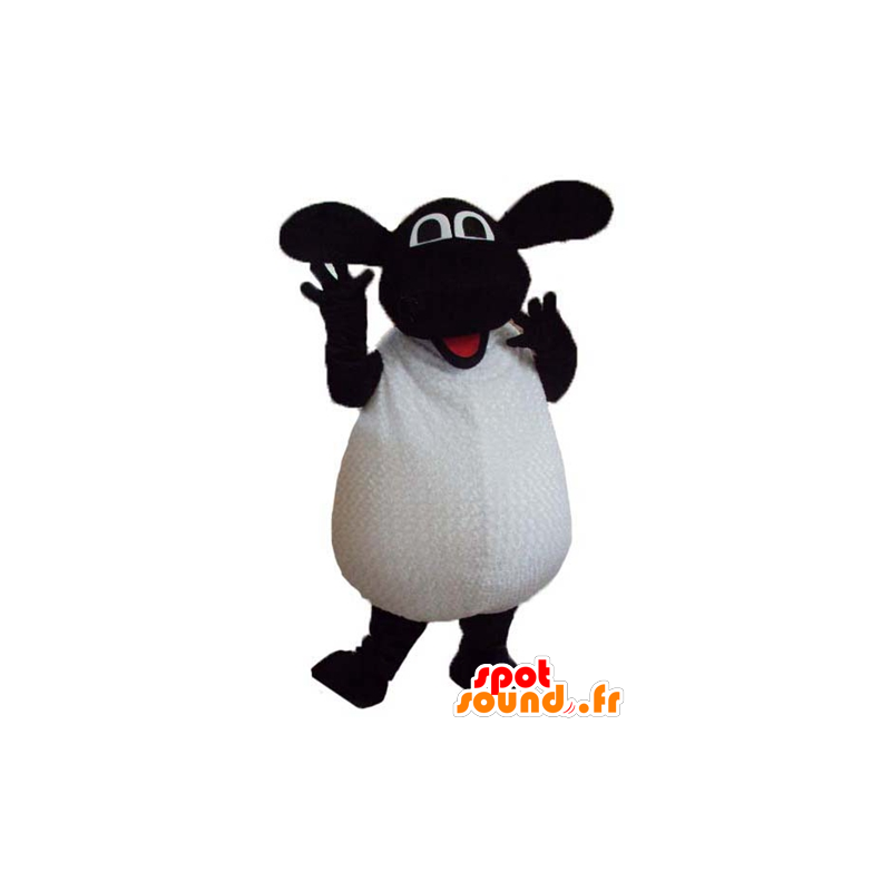 Mascot Shaun beroemde zwarte en witte schapen cartoon - MASFR23786 - Celebrities Mascottes