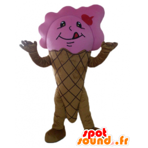 Giant iskrem maskot, brunt og rosa - MASFR23817 - Fast Food Maskoter