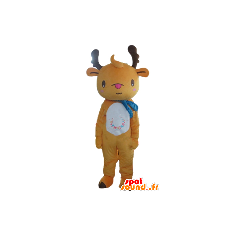 Reindeer mascot plush brown and white - MASFR23912 - Animals of the forest