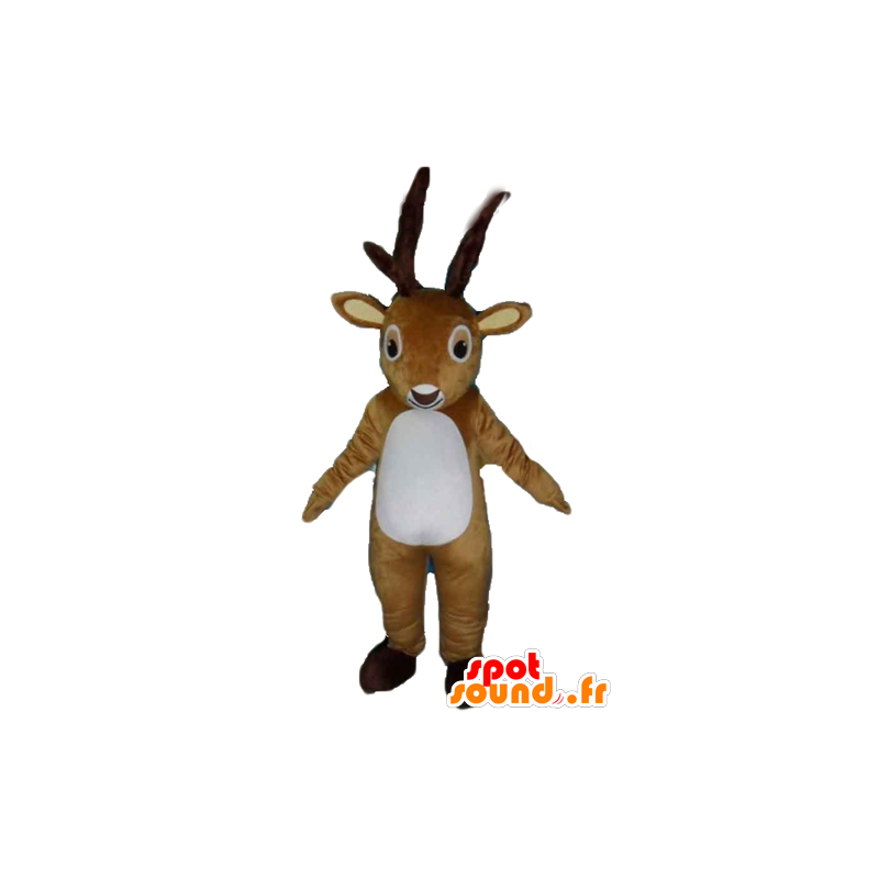 Caribou mascot, elk, brown and white reindeer - MASFR23913 - Animals of the forest