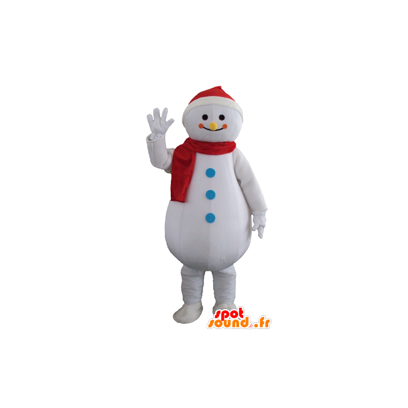 Biały Snowman Mascot, Giant i uśmiechnięte - MASFR23943 - Niesklasyfikowane Maskotki