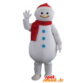 Biały Snowman Mascot, Giant i uśmiechnięte - MASFR23943 - Niesklasyfikowane Maskotki