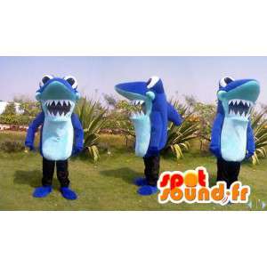 Blue shark mascot giant size - MASFR006585 - Mascots shark