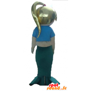 Sirene loiros mascote, azul e verde - MASFR24031 - Mascotes do oceano