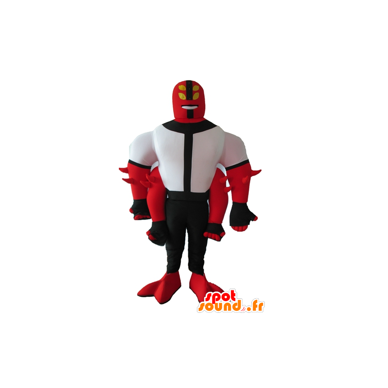 Mascote monstro vermelho com cabeça gigante e Cortar L (175-180CM)