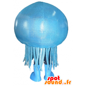 Mascotte blu meduse e gigante sorridente - MASFR24118 - Mascotte dell'oceano