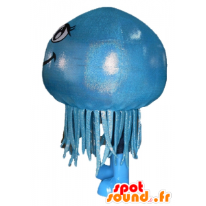 Mascotte blu meduse e gigante sorridente - MASFR24118 - Mascotte dell'oceano