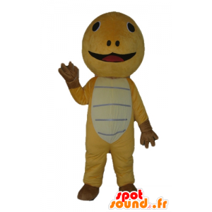 Yellow turtle mascot, brown and beige, very cute - MASFR24127 - Mascots turtle