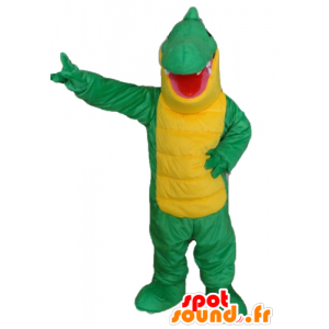 Verde e giallo coccodrillo mascotte, gigante - MASFR24138 - Mascotte di coccodrilli