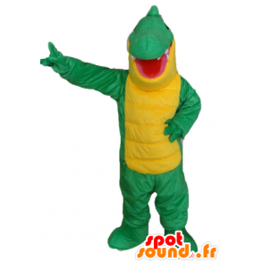 Verde e amarelo crocodilo mascote, gigante - MASFR24138 - crocodilos mascote