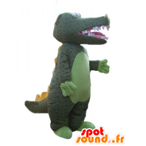 Groene krokodil mascotte met grijstinten - MASFR24174 - Mascot krokodillen