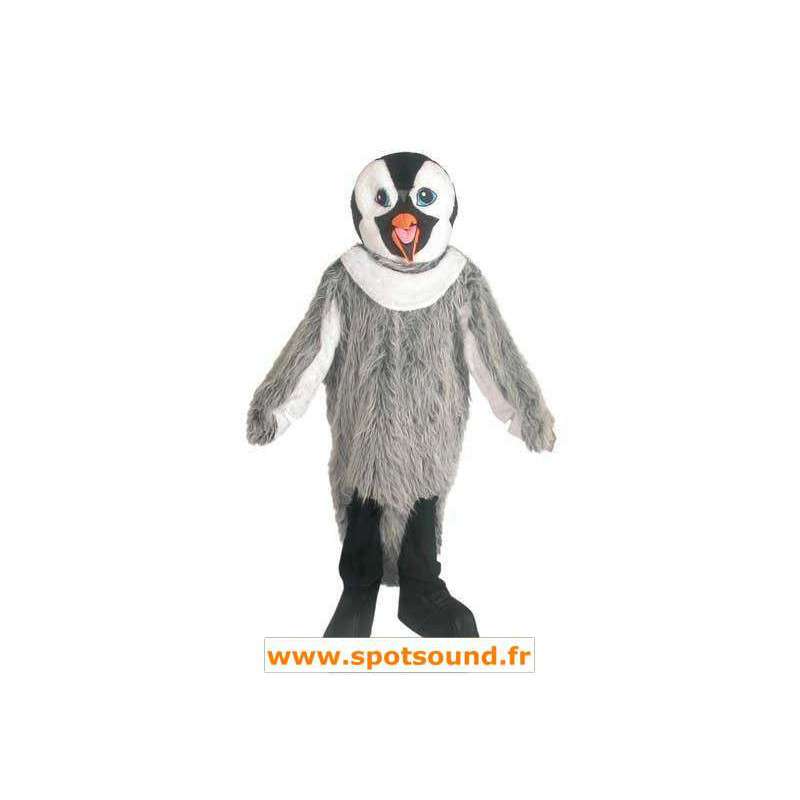 Mascot penguin gray, black and white - MASFR006644 - Penguin mascots