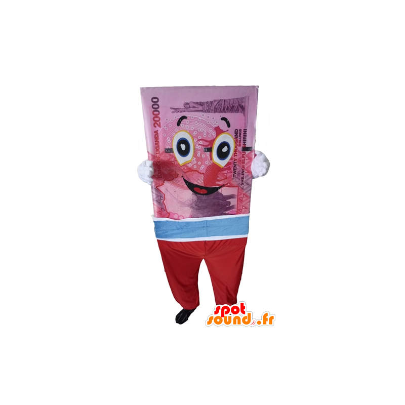 Maskot lístek obří banka, růžové, modré a červené - MASFR24306 - Maskoti objekty