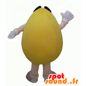 Mascot Yellow M & M's, reus, mollig en grappige - MASFR24318 - Celebrities Mascottes