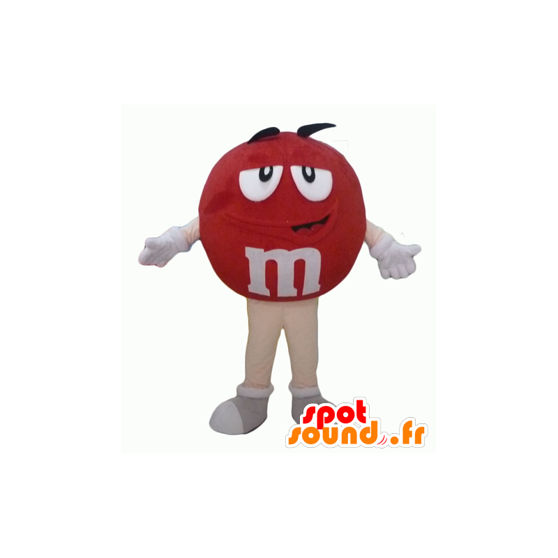 Mascotte de M&M's rouge, géant, dodu et drôle - MASFR24319 - Mascottes Personnages célèbres