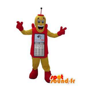 Rød og gul mobiltelefon maskot - MASFR006675 - Maskoter telefoner