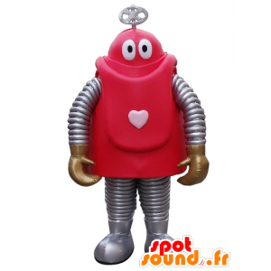 La mascota de la historieta robot rojo y gris - MASFR24403 - Mascotas de Robots