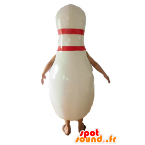 Bianco e rosso bowling mascotte, gigante - MASFR24455 - Mascotte di oggetti