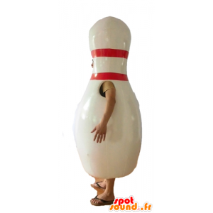 Bianco e rosso bowling mascotte, gigante - MASFR24455 - Mascotte di oggetti