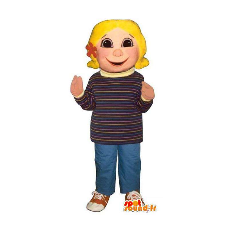 Mascot av liten blond jente. jente Kostyme - MASFR006697 - Maskoter gutter og jenter