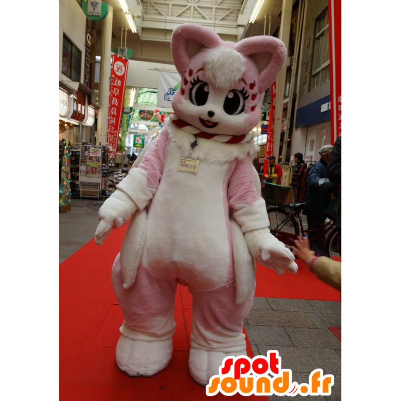 ゆるキャラマスコット日本人 の とてもキュートでフェミニンなピンクと白猫のマスコット 色変更 変化なし 切る L 180 190センチ 撮影に最適 番号 服とは 写真にある場合 番号 付属品 番号