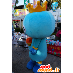 Mascot Miyatan blauw man, met gele kroon - MASFR25187 - Yuru-Chara Japanse Mascottes