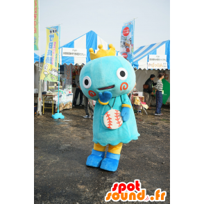 Mascot Miyatan blauw man, met gele kroon - MASFR25187 - Yuru-Chara Japanse Mascottes