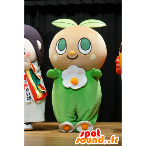 Mascot Tina, planta verde, flor, margarida - MASFR25204 - Yuru-Chara Mascotes japoneses