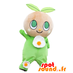 Mascot Tina, planta verde, flor, margarida - MASFR25204 - Yuru-Chara Mascotes japoneses