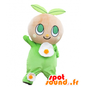 Mascot Tina, planta verde, flor, margarida - MASFR25204 - Yuru-Chara Mascotes japoneses