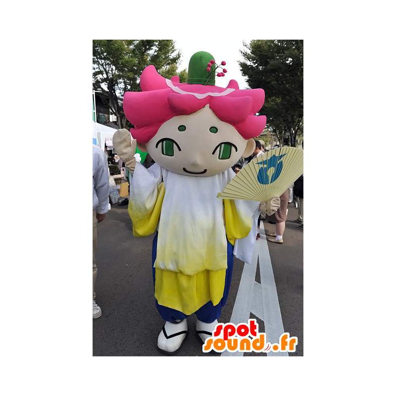 Mascota japonesa, un hombre con el pelo de color rosa con ojos verdes - MASFR25283 - Yuru-Chara mascotas japonesas