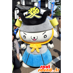 Maskot Kane Tan pes oblečený jako samuraj bojovník - MASFR25298 - Yuru-Chara japonské Maskoti