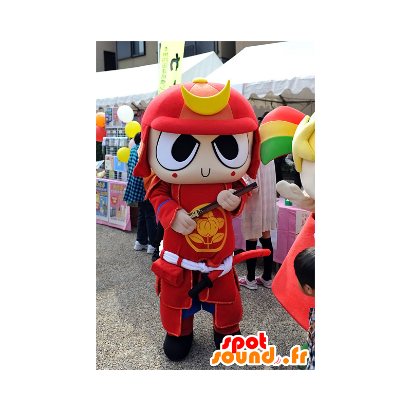 Warrior mascotte samurai in traditionele rode kleding - MASFR25312 - Yuru-Chara Japanse Mascottes