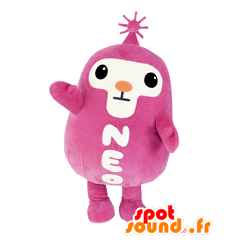 Mascot Neotan, rosa e personagem branco - MASFR25351 - Yuru-Chara Mascotes japoneses