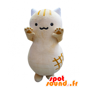 Mascota Pinyattsu, gato beige y blanco con rayas - MASFR25376 - Yuru-Chara mascotas japonesas