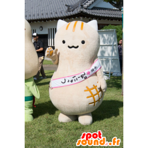 Mascot Pinyattsu, beige og hvit katt med riper - MASFR25376 - Yuru-Chara japanske Mascots