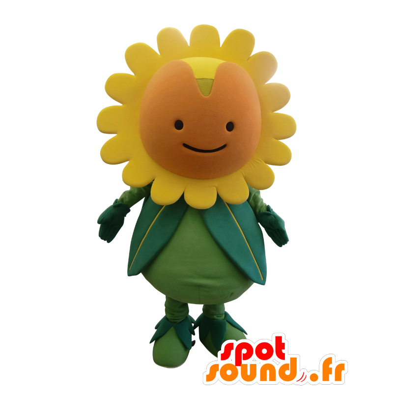 Mascot Nakamaro-chan, geel en groen zonnebloem - MASFR25378 - Yuru-Chara Japanse Mascottes