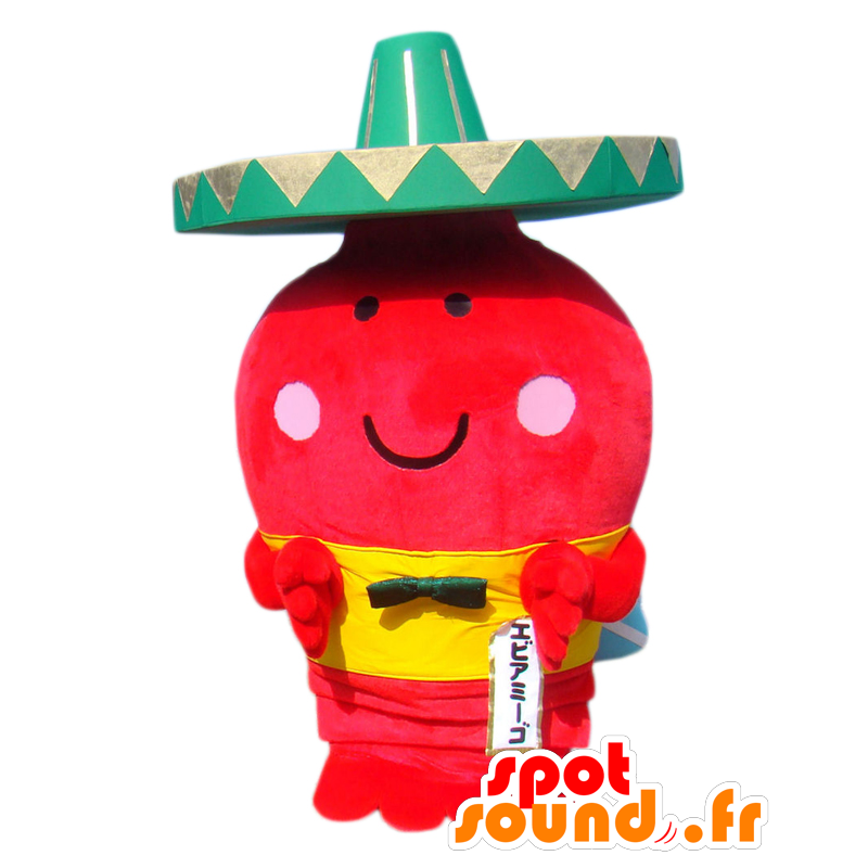 Mascot Ebi Amigo, homem vermelho, mexicano com um chapéu - MASFR25414 - Yuru-Chara Mascotes japoneses