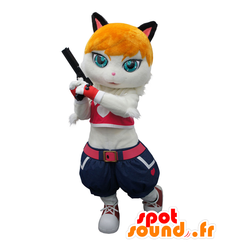 ゆるキャラマスコット日本人 の マスコットterisia オレンジ色の髪とジーンズと猫 色変更 変化なし 切る L 180 190センチ 撮影に最適 番号 服とは 写真にある場合 番号 付属品 番号