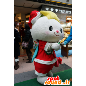 Mascot White Rabbit pukeutunut pinkki, sininen siivet - MASFR25468 - Mascottes Yuru-Chara Japonaises